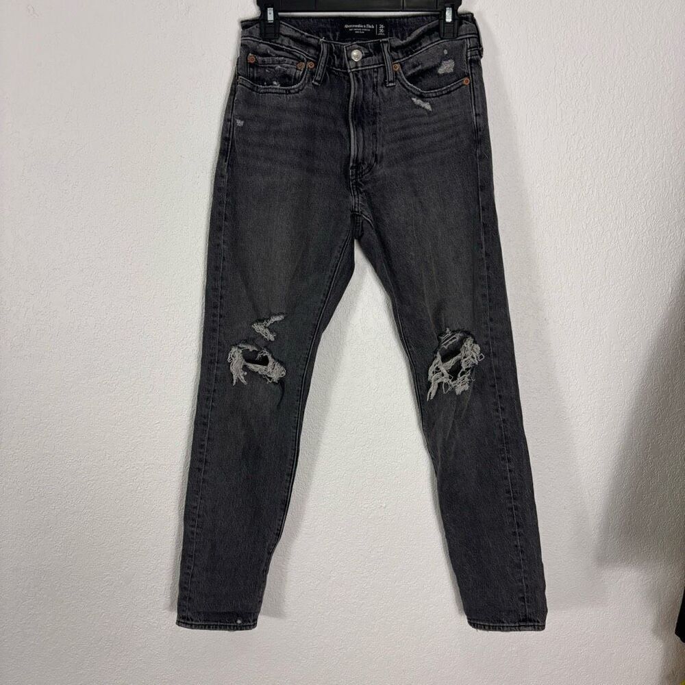 Abercrombie‎ & Fitch Black Vintage Stretch Slim 90's Distressed Skinny Jeans 28